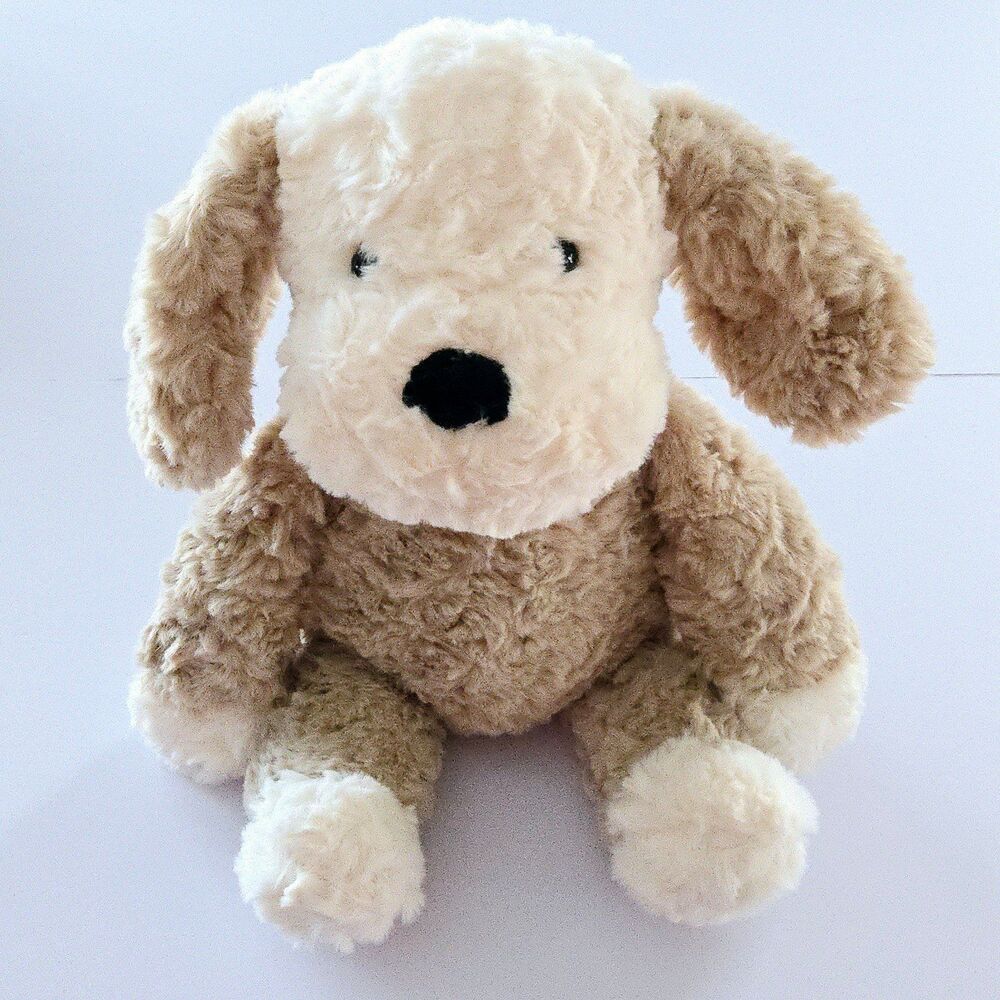 Plush Dog Stuffed Animal Brown and Cream Color Soft Shaggy Coat 17"